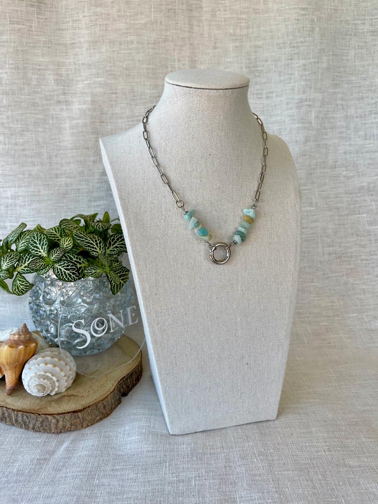 Collier Twins - Amazonite