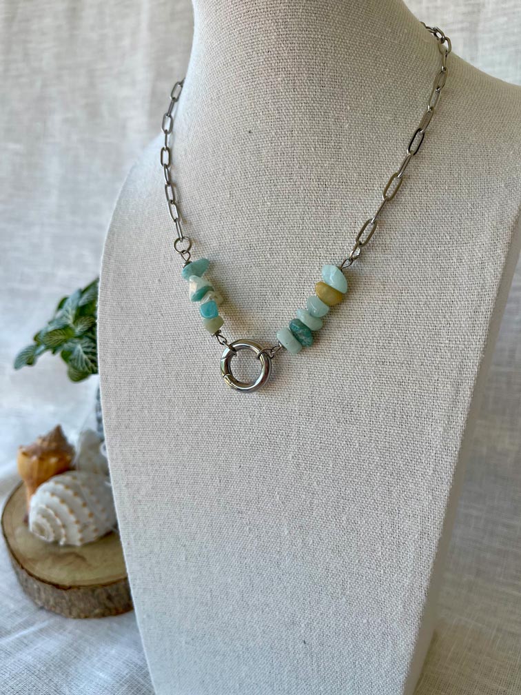 Collier Twins - Amazonite