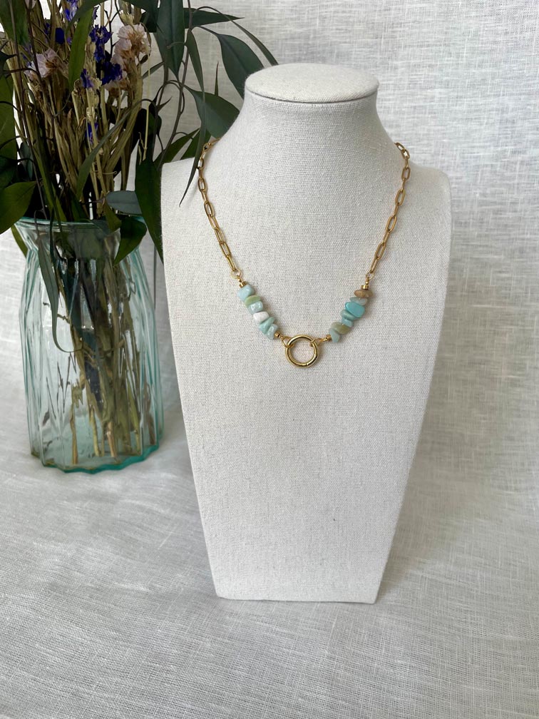 Collier Twins - Amazonite