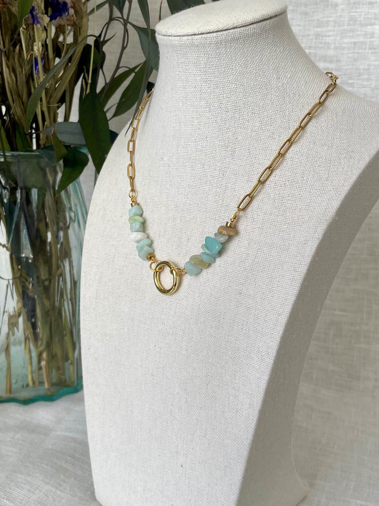 Collier Twins - Amazonite