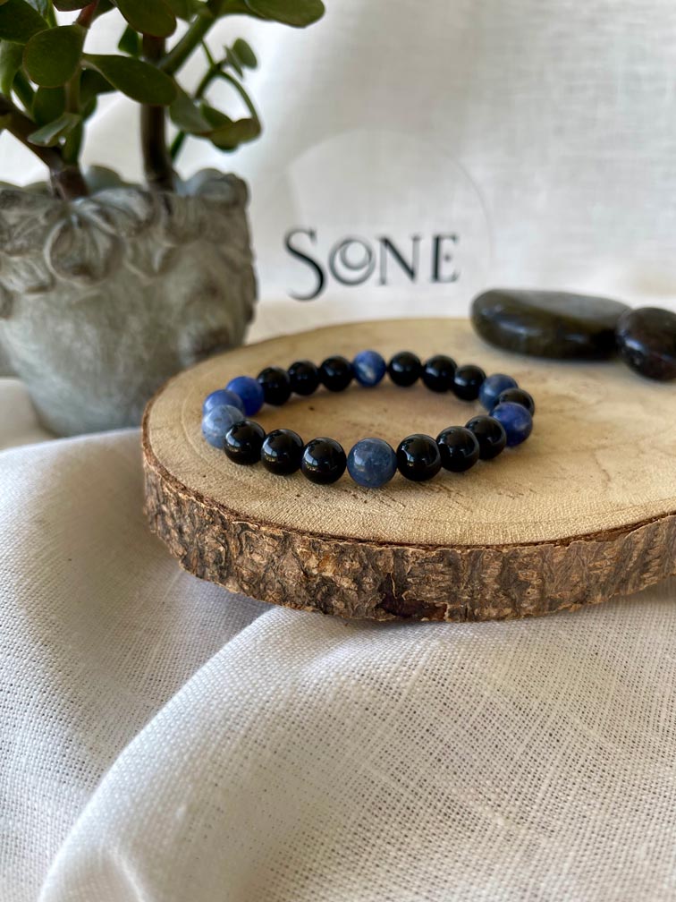Bracelet Blue - Obsidienne et Sodalite