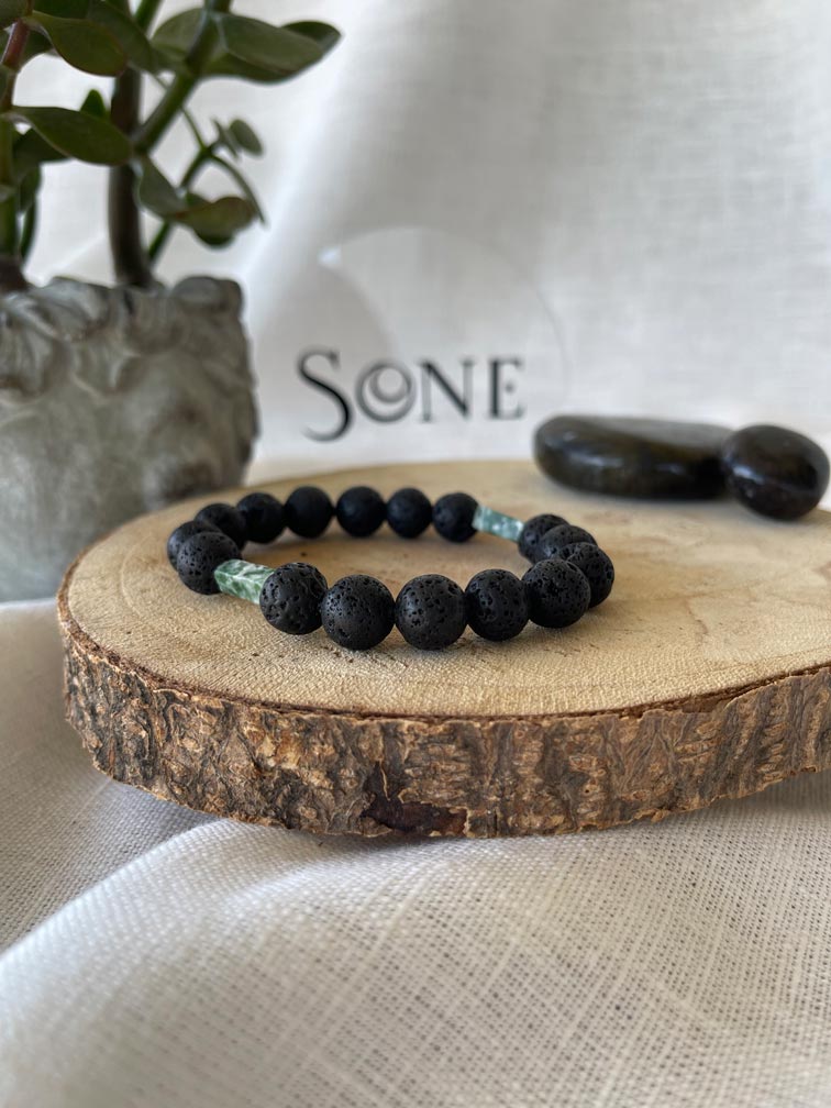 Bracelet Yazur - Pierre de lave et Jaspe