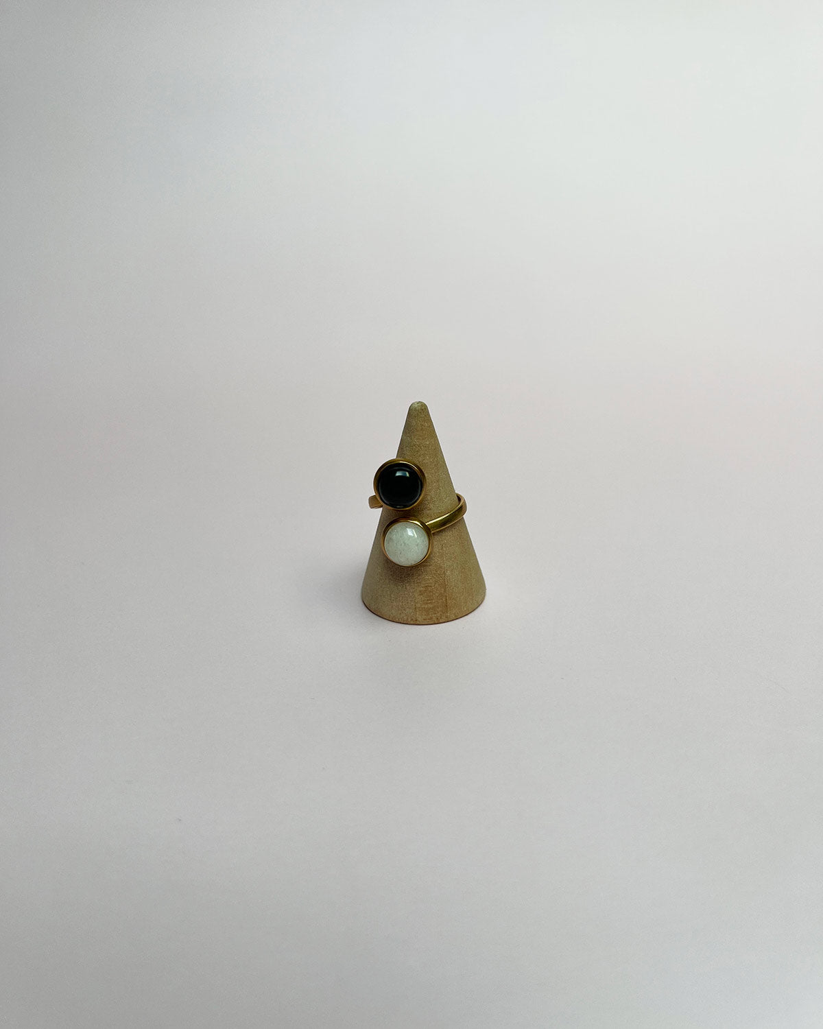 Bague Stella double - Jade blanc