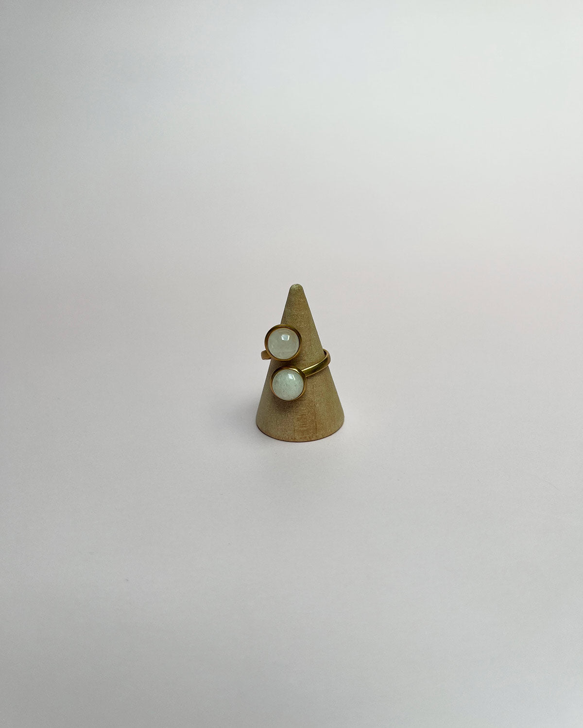 Bague Stella double - Jade blanc