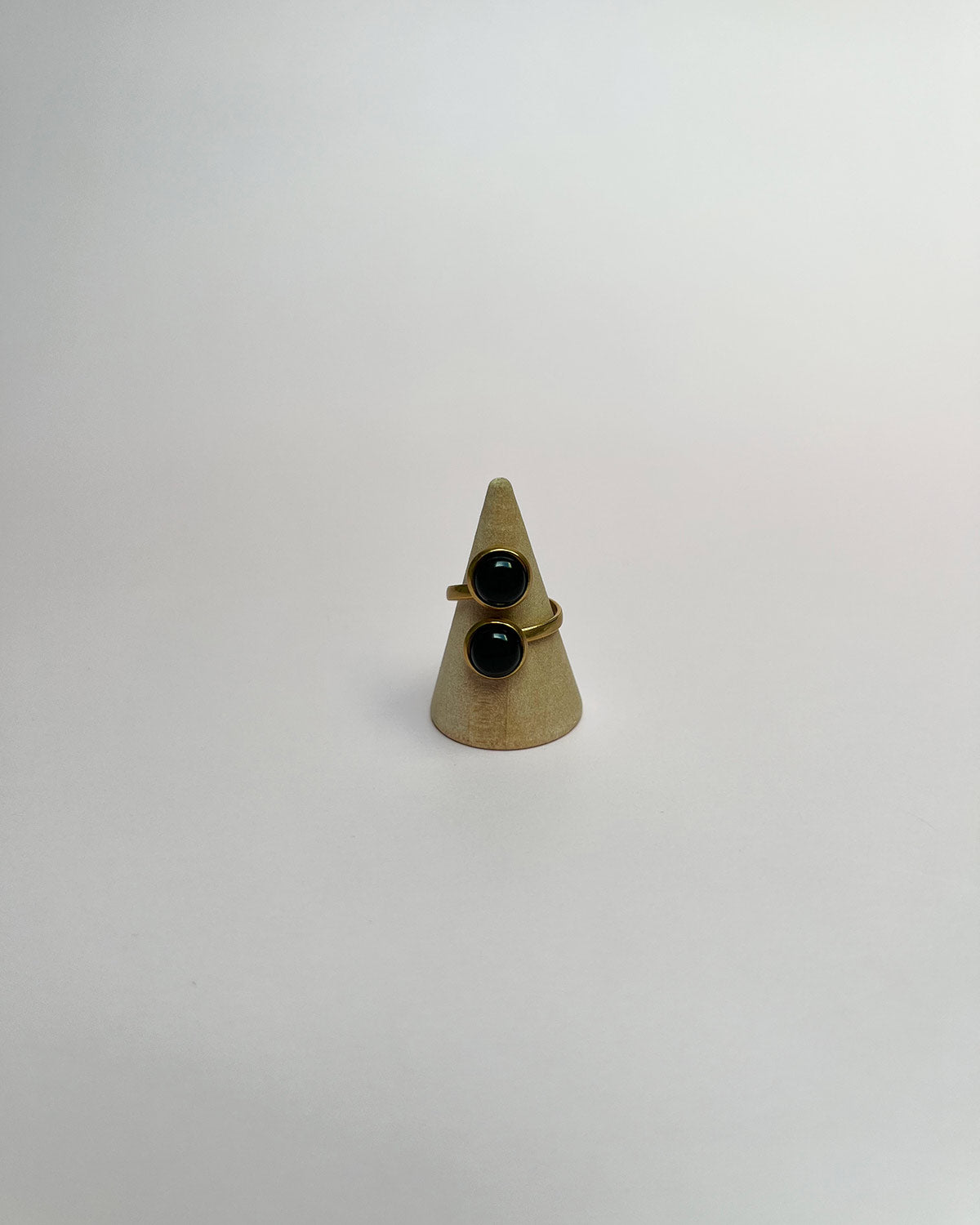 Bague Stella double - Obsidienne