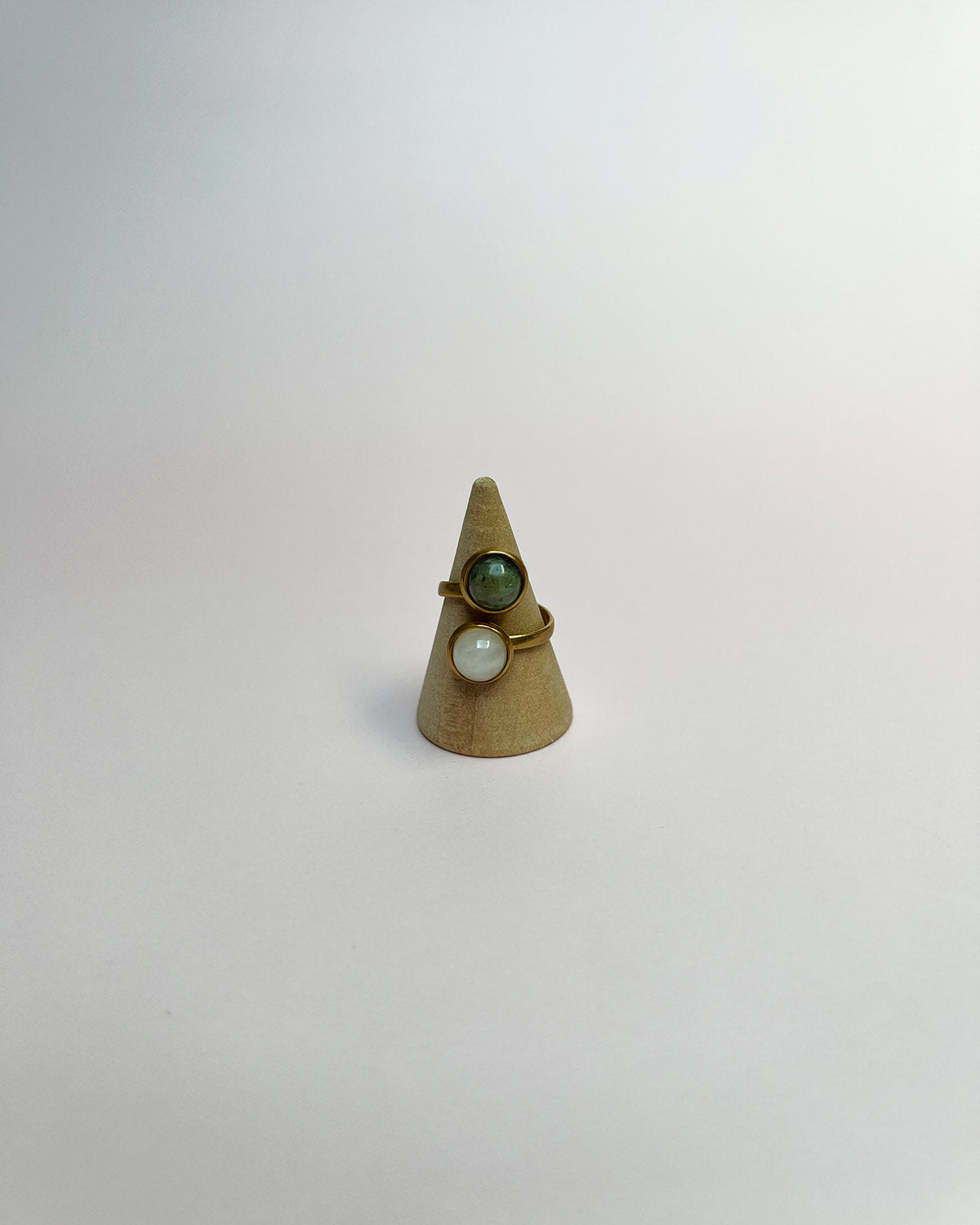 Bague Stella double - Quartz rose