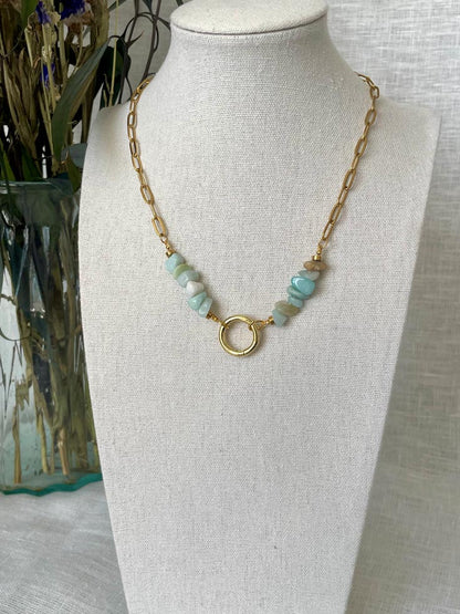 Collier Twins - Amazonite