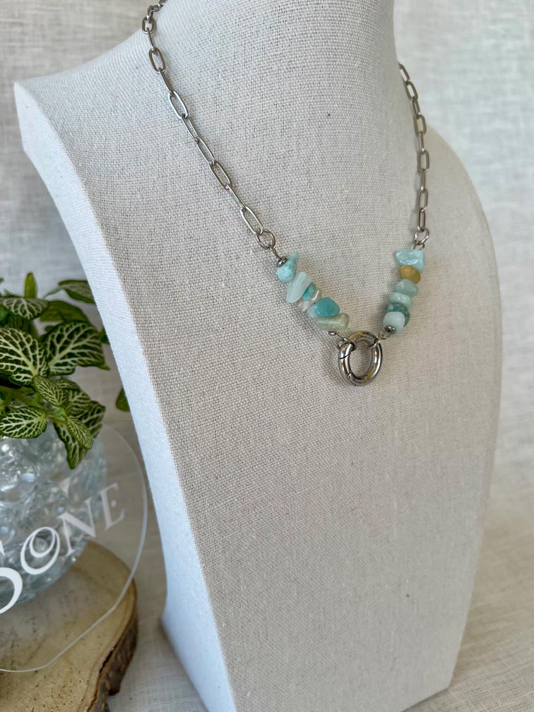 Collier Twins - Amazonite