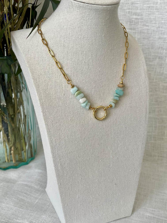 Collier Twins - Amazonite