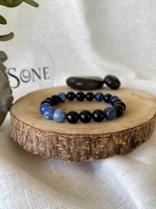 Bracelet Blue - Obsidienne et Sodalite