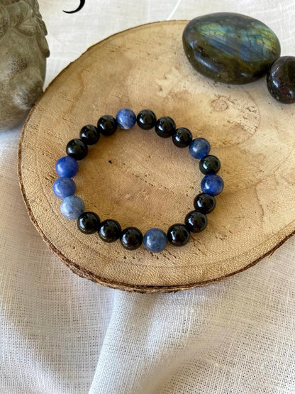 Bracelet Blue - Obsidienne et Sodalite