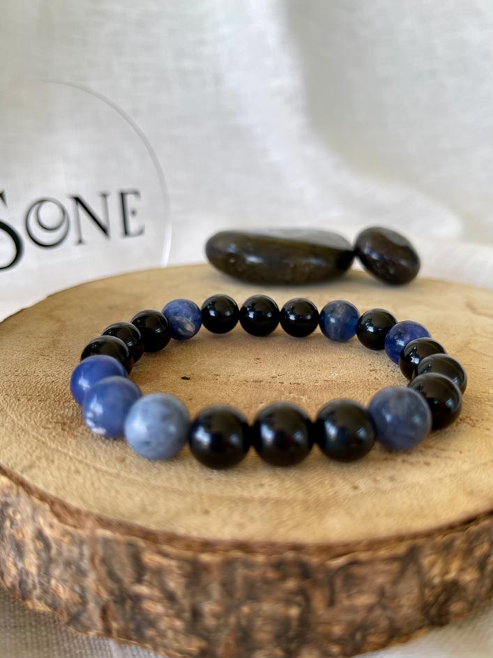 Bracelet Blue - Obsidienne et Sodalite