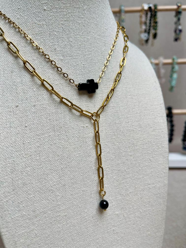 Collier Bill - Onyx ou Hématite