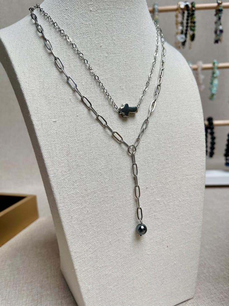 Collier Bill - Onyx ou Hématite