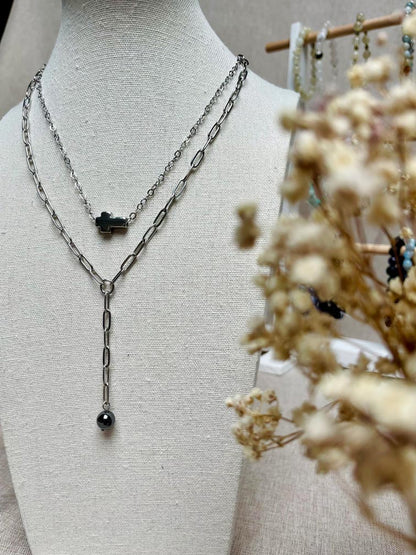 Collier Bill - Onyx ou Hématite