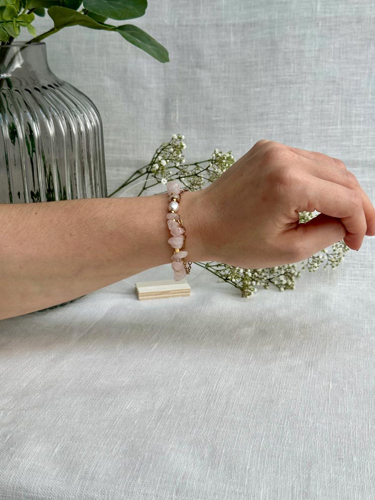 Bracelet Ella - Quartz Rose